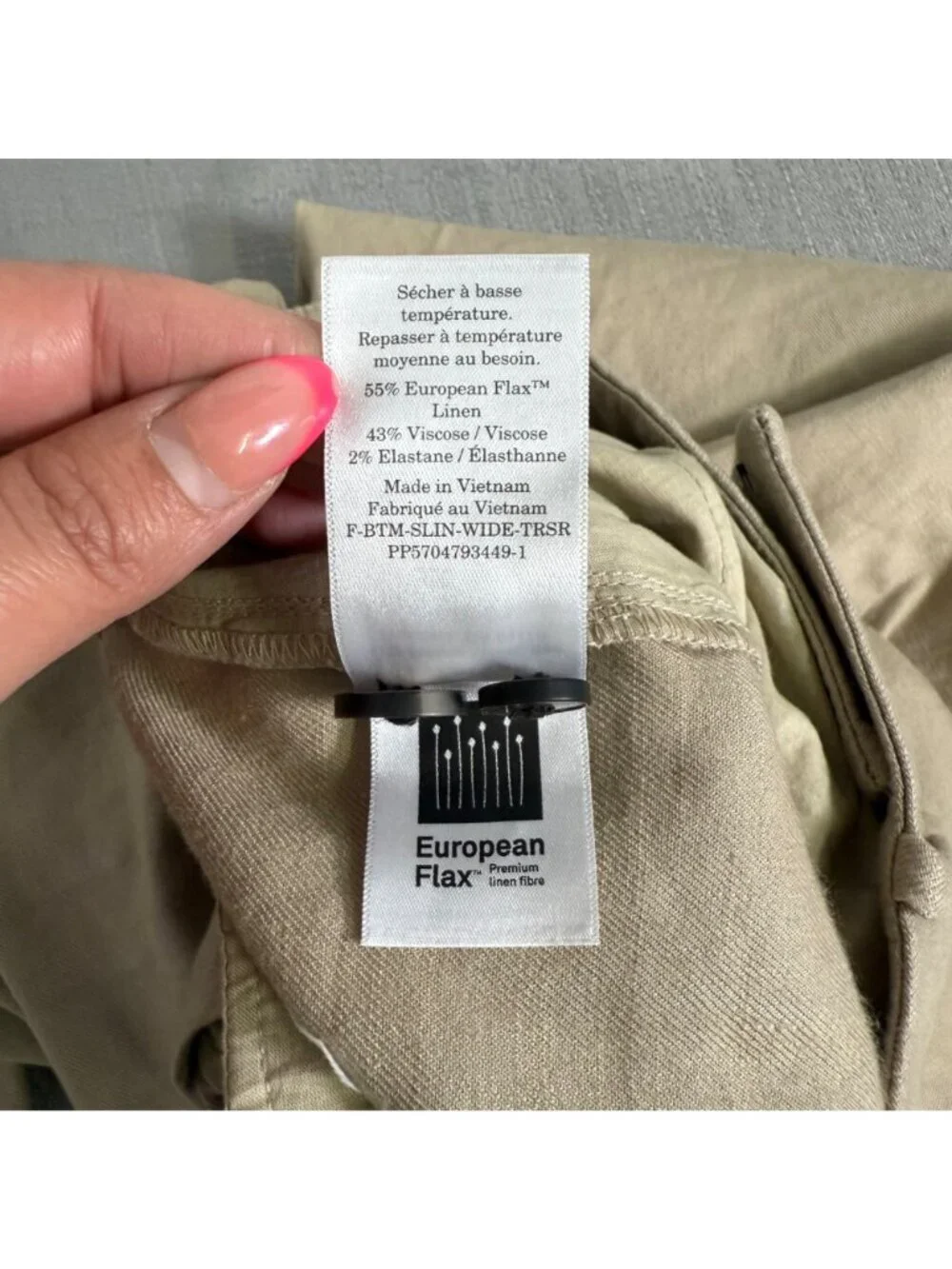 Everlane The Wide-Leg Pant in Stretch Linen Trench Coat Khaki Trousers Size 4